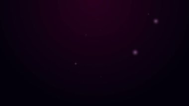 Parlak neon hattı. Çamaşır deterjanı, çamaşır suyu, bulaşık deterjanı ya da siyah arka planda izole edilmiş başka bir temizlik maddesi ikonu için plastik şişe. 4K Video hareketli grafik canlandırması