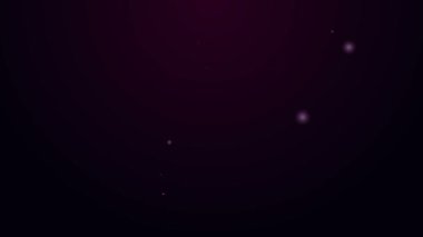 Parlak neon hattı. Çamaşır deterjanı, çamaşır suyu, bulaşık deterjanı ya da siyah arka planda izole edilmiş başka bir temizlik maddesi ikonu için plastik şişe. 4K Video hareketli grafik canlandırması