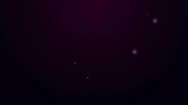 Parlayan neon çizgisi saç fırçası simgesi siyah arkaplanda izole edildi. Taraklı saç işareti. Berber sembolü. 4K Video hareketli grafik canlandırması