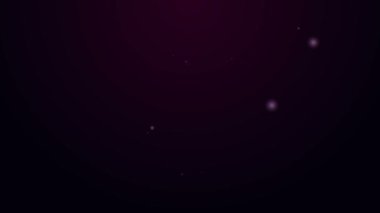 Parlayan neon çizgisi kremi ya da losyon kozmetik tüp ikonu siyah arkaplanda izole edilmiş. Kadınlar için vücut bakım ürünleri. 4K Video hareketli grafik canlandırması