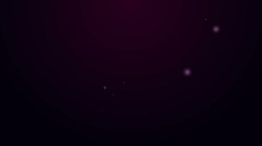 Parlayan neon çizgisi kremi ya da losyon kozmetik tüp ikonu siyah arkaplanda izole edilmiş. Kadınlar için vücut bakım ürünleri. 4K Video hareketli grafik canlandırması