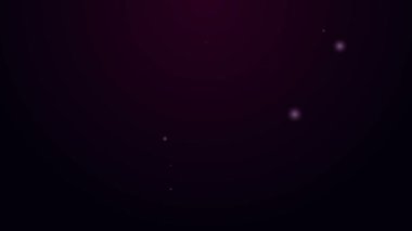 Parlayan neon çizgisi kremi ya da losyon kozmetik tüp ikonu siyah arkaplanda izole edilmiş. Kadınlar için vücut bakım ürünleri. 4K Video hareketli grafik canlandırması