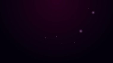 Parlayan neon hattı kablosuz dizüstü bilgisayar simgesi siyah arkaplanda izole edildi. İnternet kavramının kablosuz bağlantısı. 4K Video hareketli grafik canlandırması