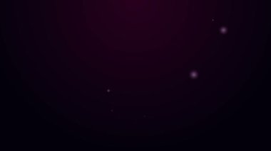 Parlayan neon hattı otel servis çanı simgesi siyah arkaplanda izole edildi. Resepsiyon zili. 4K Video hareketli grafik canlandırması