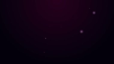 Parlayan neon hattı Kapı kolu simgesi siyah arkaplanda izole edildi. Kapı kilidi işareti. 4K Video hareketli grafik canlandırması