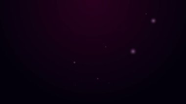 Parlayan neon hattı işçi giysisi simgesi siyah arka planda izole edildi. 4K Video hareketli grafik canlandırması