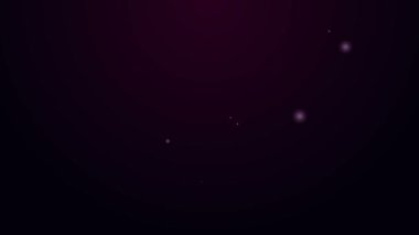 Simya tarifleri, mistik büyüler ve kara arka planda izole edilmiş büyü simgeleriyle parlayan neon hattı Kadim büyü kitabı. 4K Video hareketli grafik canlandırması