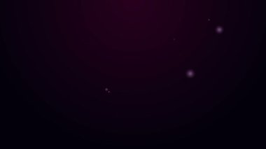 Simya tarifleri, mistik büyüler ve kara arka planda izole edilmiş büyü simgeleriyle parlayan neon hattı Kadim büyü kitabı. 4K Video hareketli grafik canlandırması