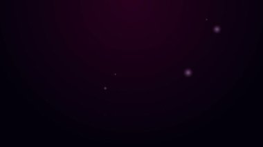 Simya tarifleri, mistik büyüler ve kara arka planda izole edilmiş büyü simgeleriyle parlayan neon hattı Kadim büyü kitabı. 4K Video hareketli grafik canlandırması