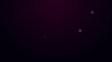 Parlayan neon hattı Mutlu Noeller zil ikonu siyah arka planda izole edildi. Alarm sembolü, servis zili, el zili işareti, uyarı. 4K Video hareketli grafik canlandırması