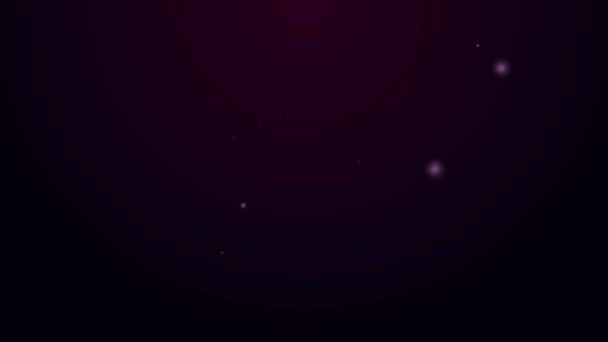 Светящийся неоновая линия Духи значок изолирован на черном фоне. Видеографическая анимация 4K — стоковое видео