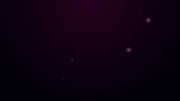 Светящаяся неоновая линия Масоны символ Всевидящего ока Бога икона изолирована на черном фоне. Глаз Провидения в треугольнике. Видеографическая анимация 4K — стоковое видео