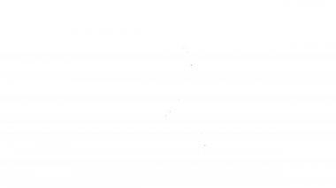 Siyah çizgi analisti mühendis simgesi beyaz arkaplanda izole edildi. 4K Video hareketli grafik canlandırması