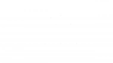 Beyaz arkaplanda siyah çizgi ağaç simgesi izole edildi. Bilgisayar ağı dosya dizini yapı akış şeması. 4K Video hareketli grafik canlandırması