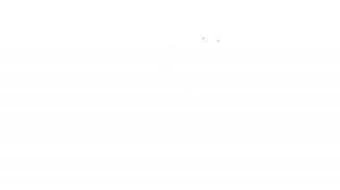 Siyah çizgi sunucusu, veri rapor simgesi beyaz arkaplanda izole edildi. 4K Video hareketli grafik canlandırması