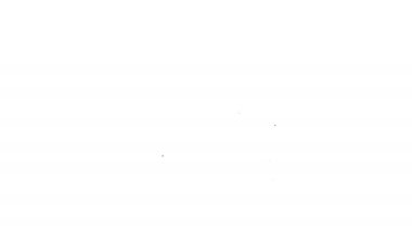 Siyah çizgi Arama Bulut hesaplama simgesi beyaz arkaplanda izole edildi. Büyüteç ve bulut. 4K Video hareketli grafik canlandırması