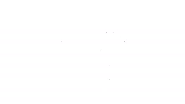 Schwarze Linie Suchmaschinensymbol isoliert auf weißem Hintergrund. 4K Video Motion Grafik Animation — Stockvideo