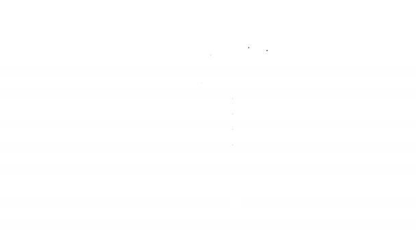 Servidor de línea negra, icono de informe de datos aislado sobre fondo blanco. Animación gráfica de vídeo 4K — Vídeos de Stock