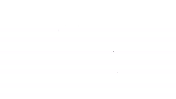 Línea negra Diferentes archivos icono aislado sobre fondo blanco. Animación gráfica de vídeo 4K — Vídeos de Stock