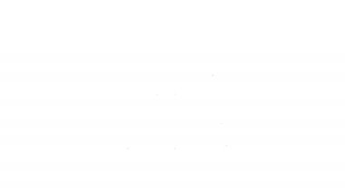 Siyah çizgi Bulut teknolojisi veri transferi ve depolama simgesi beyaz arka planda izole edildi. 4K Video hareketli grafik canlandırması