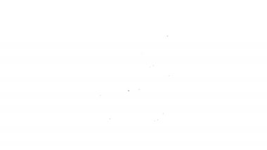 Siyah çizgi kantin su şişesi simgesi beyaz arkaplanda izole edilmiş. Turist matarası ikonu. Kampanyada bir kavanoz su kullanıldı. 4K Video hareketli grafik canlandırması