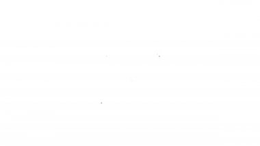 Siyah çizgi Vahşi Aslan simgesi beyaz arkaplanda izole edildi. 4K Video hareketli grafik canlandırması