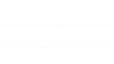 Beyaz arka planda siyah çizgi Hippo veya Hippopotam simgesi izole edilmiştir. Hayvan sembolü. 4K Video hareketli grafik canlandırması