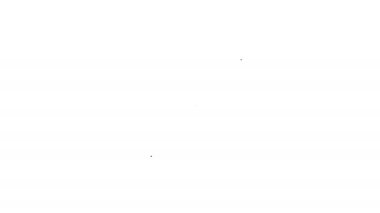 Siyah çizgi ayı başı simgesi beyaz arkaplanda izole edildi. 4K Video hareketli grafik canlandırması