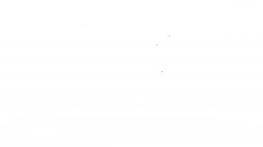 Siyah çizgi maymun simgesi beyaz arkaplanda izole edildi. Hayvan sembolü. 4K Video hareketli grafik canlandırması