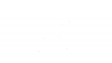 Beyaz arka planda siyah çizgi Hunter simgesi izole edildi. 4K Video hareketli grafik canlandırması