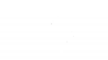 Siyah çizgi turist çadırı simgesi beyaz arka planda izole edildi. Kamp sembolü. 4K Video hareketli grafik canlandırması