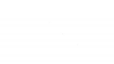 Siyah çizgi kürek simgesi beyaz arkaplanda izole edildi. Bahçe aletleri. Bahçecilik, tarım, çiftçilik aleti. 4K Video hareketli grafik canlandırması