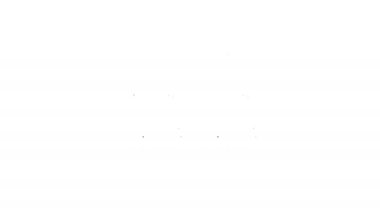 Beyaz arkaplanda siyah çizgi dürbün simgesi izole edildi. Yazılım işareti bul. Casus ekipman sembolü. 4K Video hareketli grafik canlandırması