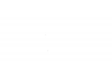 Siyah çizgi buzdolabı simgesi beyaz arkaplanda izole edildi. Buzdolabı buzdolabı. Ev aletleri ve aletler. 4K Video hareketli grafik canlandırması