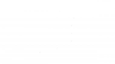 Siyah çizgi Yavaş pişirme simgesi beyaz arkaplanda izole edildi. Elektrikli tava. 4K Video hareketli grafik canlandırması