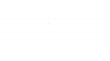 Siyah çizgi elektrikli su ısıtıcısı simgesi beyaz arkaplanda izole edildi. Çaydanlık ikonu. 4K Video hareketli grafik canlandırması