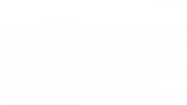 Siyah çizgi Mutfak Kevgir simgesi beyaz arkaplanda izole edildi. Mutfak aletleri. Çatal bıçak seti. 4K Video hareketli grafik canlandırması