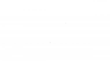 Beyaz arka planda izole edilmiş siyah çizgi şefi şapkası konuşma baloncuğu simgesi. Aşçılık sembolü. Aşçı şapkası. 4K Video hareketli grafik canlandırması