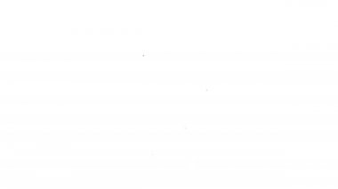 Siyah çizgi kesme tahtası ve et helikopter simgesi beyaz arka planda izole edildi. Kasap bıçağı. Tahta kesme sembolü. 4K Video hareketli grafik canlandırması