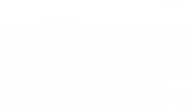 Beyaz arka planda izole edilmiş siyah çizgi ahşap masa. 4K Video hareketli grafik canlandırması