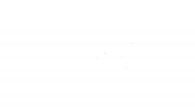 Siyah çizgi polis şapkası ve beyaz arka planda izole papağan ikonu. Polis şapkası işareti. 4K Video hareketli grafik canlandırması