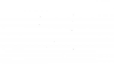 Beyaz arka planda izole edilmiş siyah çizgili kanıt torbası. 4K Video hareketli grafik canlandırması