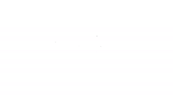 Czarna linia Ikona Słonia odizolowana na białym tle. 4K Animacja graficzna ruchu wideo — Wideo stockowe