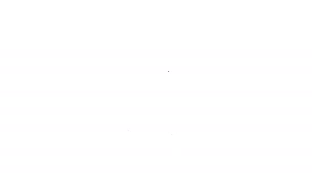 Linea nera Ippopotamo o Ippopotamo icona isolata su sfondo bianco. Simbolo animale. Animazione grafica 4K Video motion — Video Stock