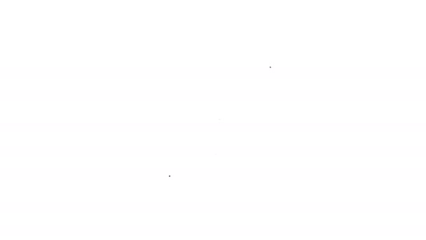 Linea nera Icona testa orso isolata su sfondo bianco. Animazione grafica 4K Video motion — Video Stock
