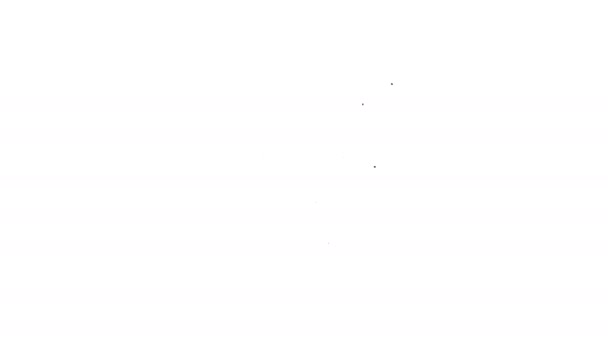 Icono de Mono de línea negra aislado sobre fondo blanco. Símbolo animal. Animación gráfica de vídeo 4K — Vídeo de stock