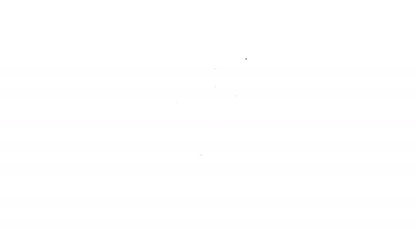 Fucile da cecchino linea nera con icona del mirino isolato su sfondo bianco. Animazione grafica 4K Video motion — Video Stock