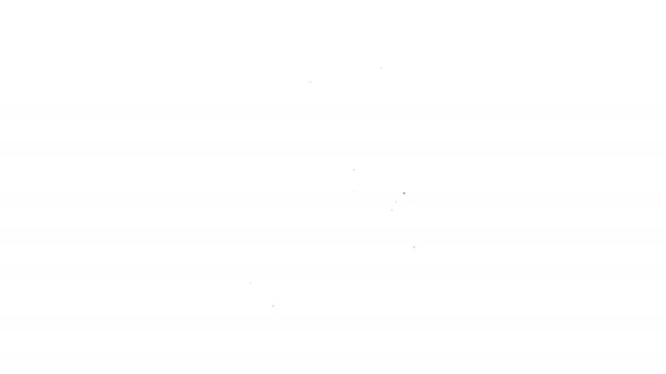Schwarze Linie Camping Laterne Symbol isoliert auf weißem Hintergrund. Frohe Halloween-Party. 4K Video Motion Grafik Animation — Stockvideo