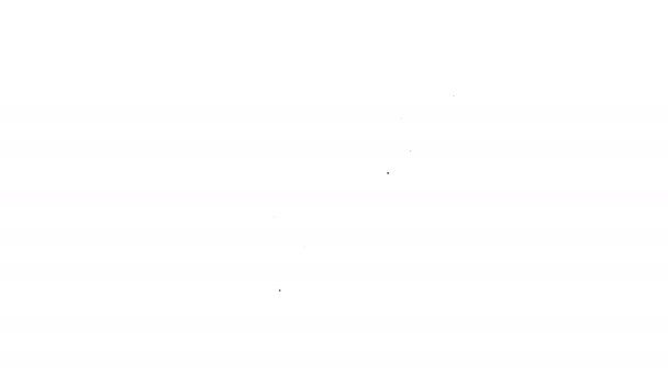 Μαύρη γραμμή Walkie εικονίδιο talkie απομονώνονται σε λευκό φόντο. Φορητό εικονίδιο πομπού. Σήμα ασύρματου πομποδέκτη. 4K Γραφική κίνηση κίνησης βίντεο — Αρχείο Βίντεο