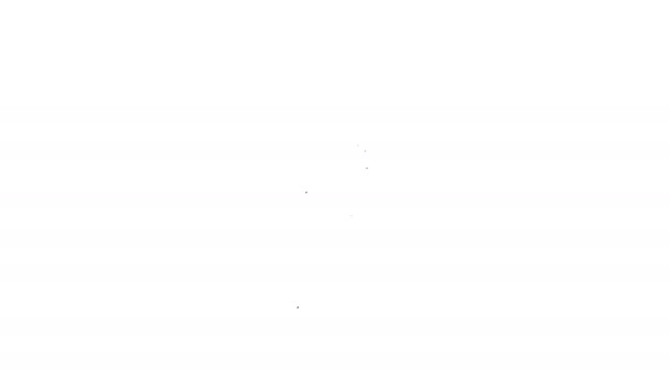 Linha preta Ícone de arma de caça isolado no fundo branco. Espingarda de caça. Animação gráfica em movimento de vídeo 4K — Vídeo de Stock